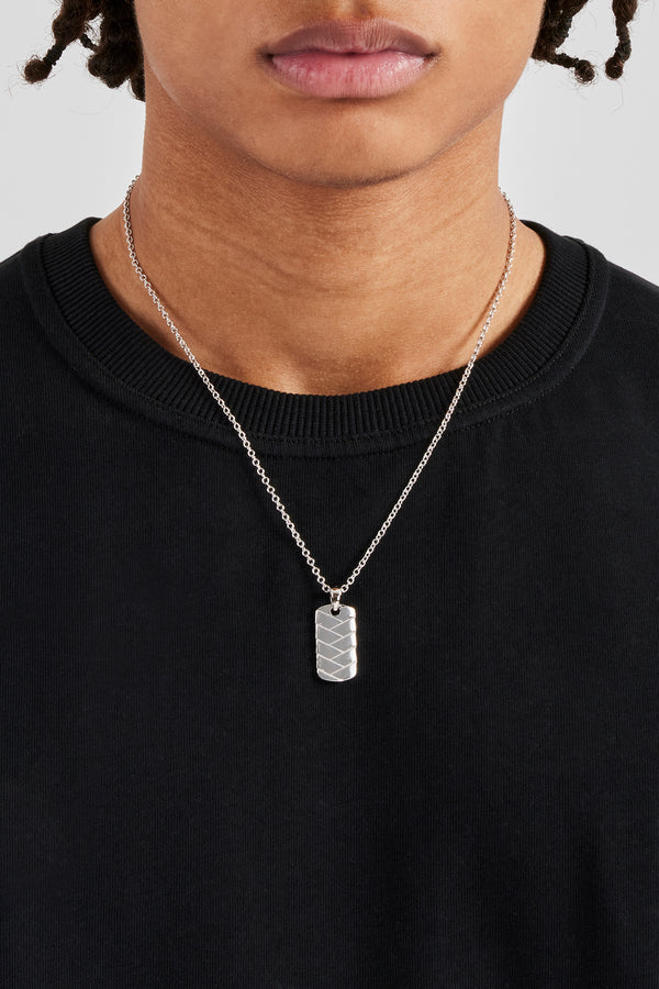 Polished Woven Dog Tag Necklace - 25mm