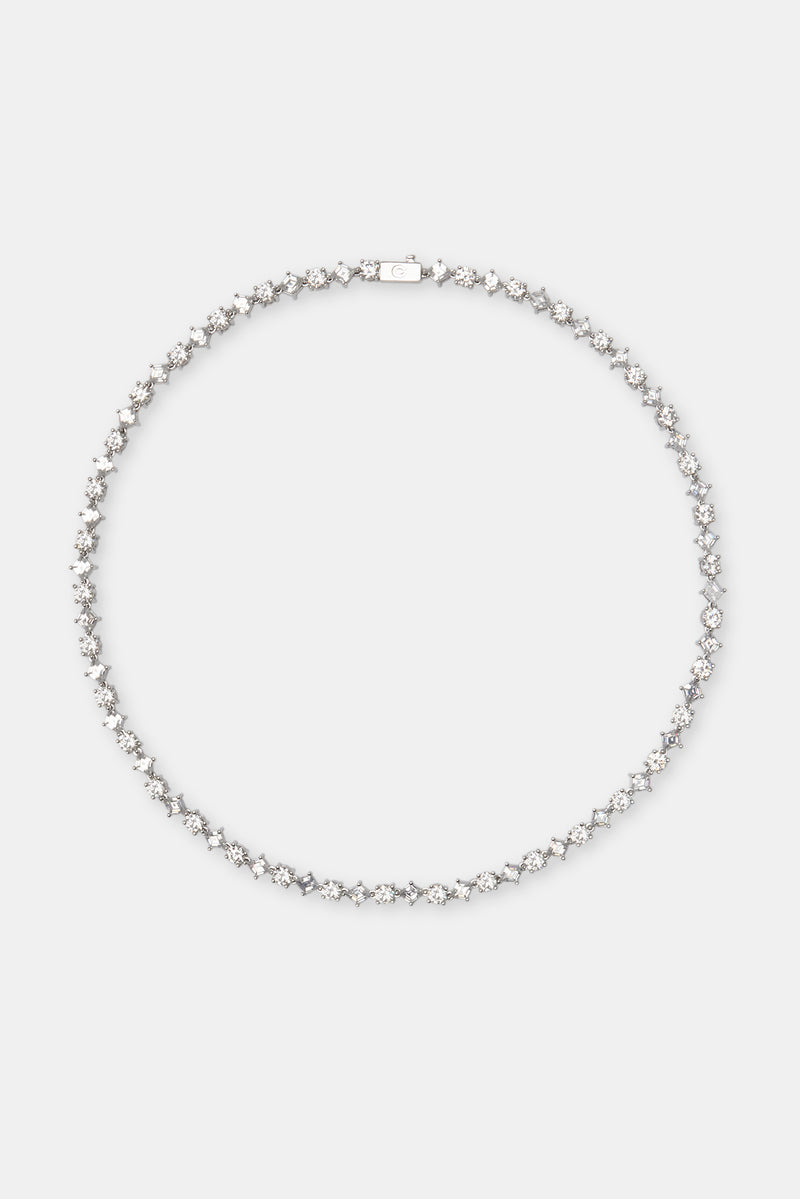 Round & Diamond Cluster Tennis Chain - 6mm