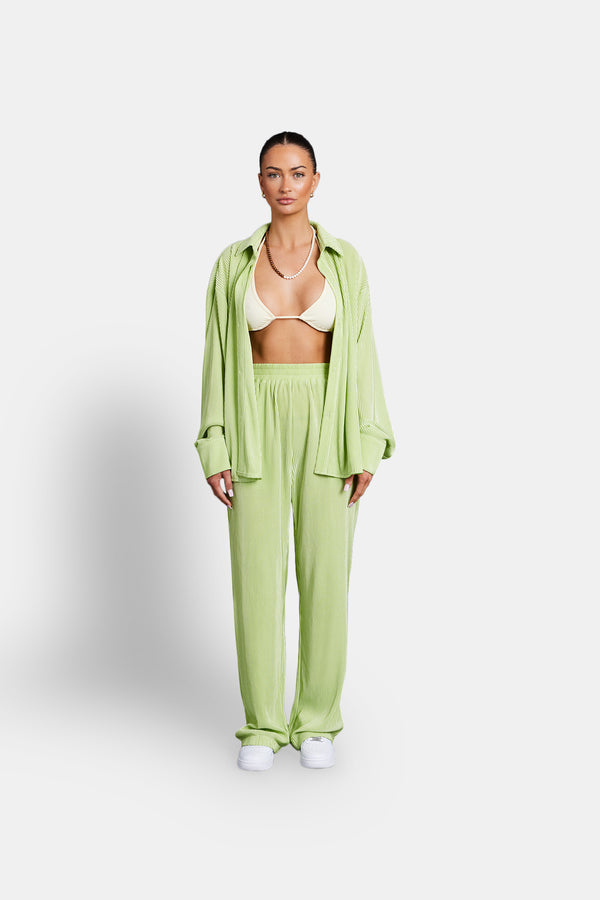 Oversized Plisse Shirt - Lime