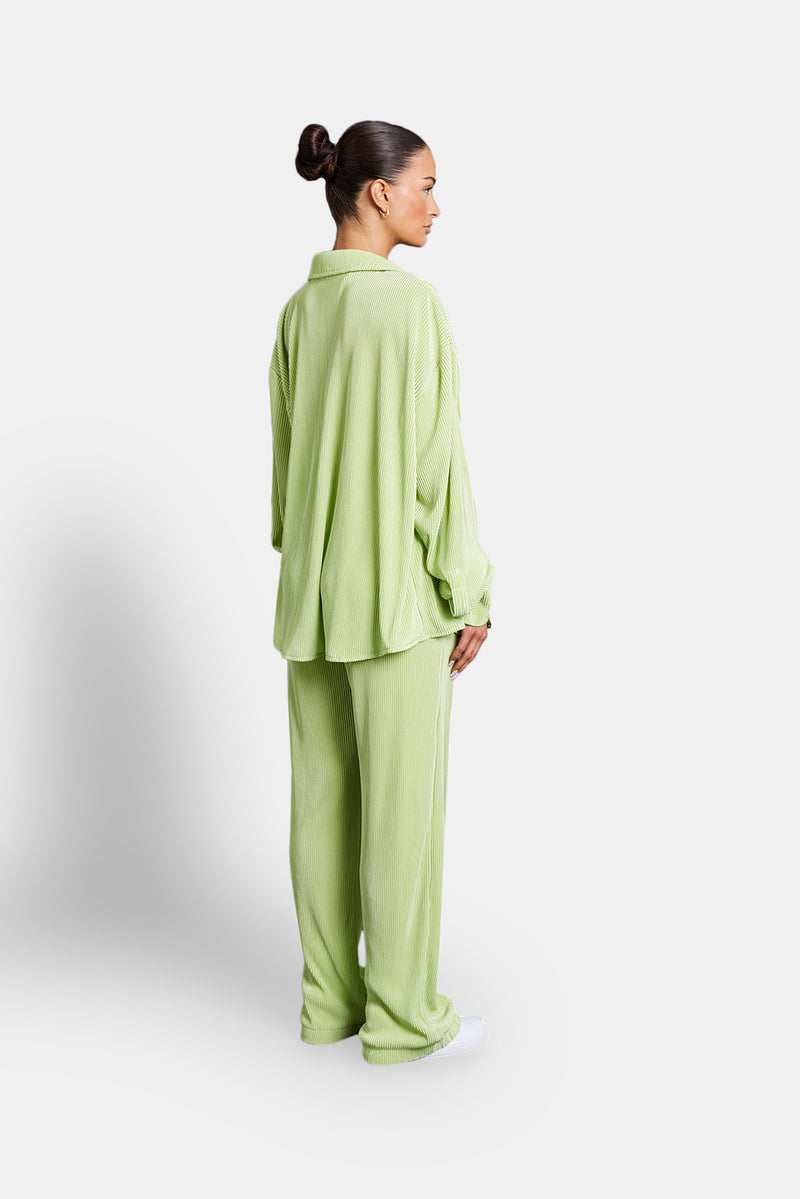 Oversized Plisse Shirt - Lime