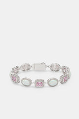 Opal & Pink Gemstone Bracelet - White