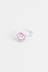 Pink Drippy Face Signet Ring