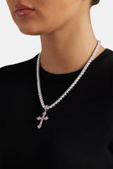 Pink Iced Celtic Cross Pendant