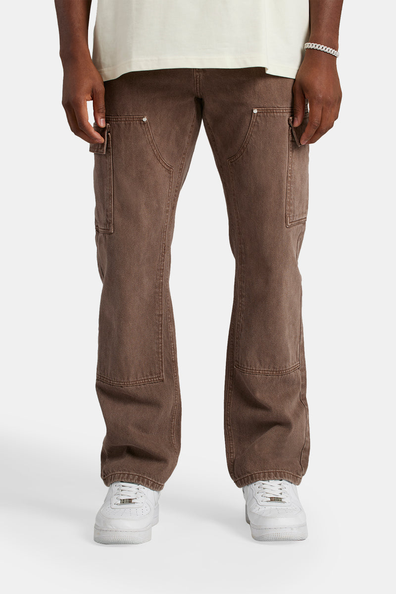 Relaxed Cargo Carpenter Jeans - Chocolate