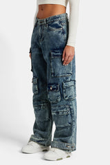 Baggy Cargo Jeans - Blue