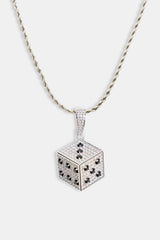 20mm Iced CZ Dice Pendant