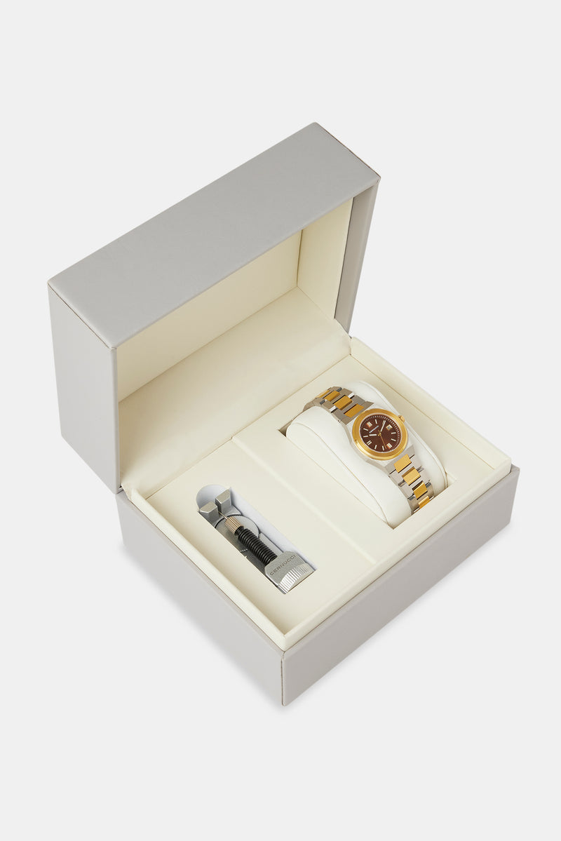 Cernucci Two Tone Watch - Silver