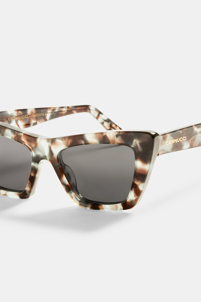 Square Cat Eye Acetate Frame Sunglasses - Multi