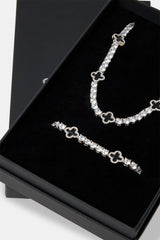 5mm Black Motif Tennis Chain & Bracelet Set