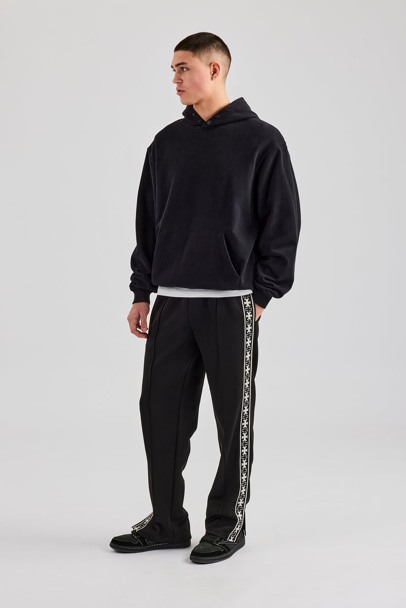 Taping Split Hem Track Pant - Black