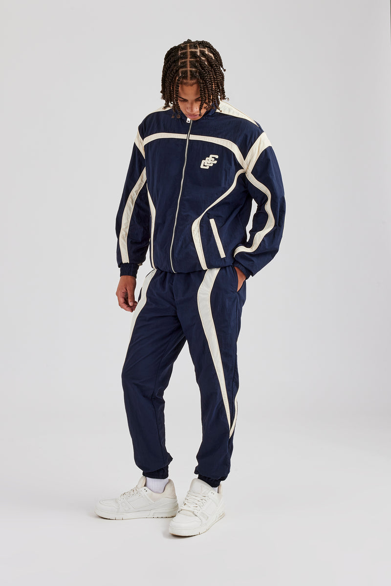 CCC Nylon Zip Through Tracksuit - Navy Blue