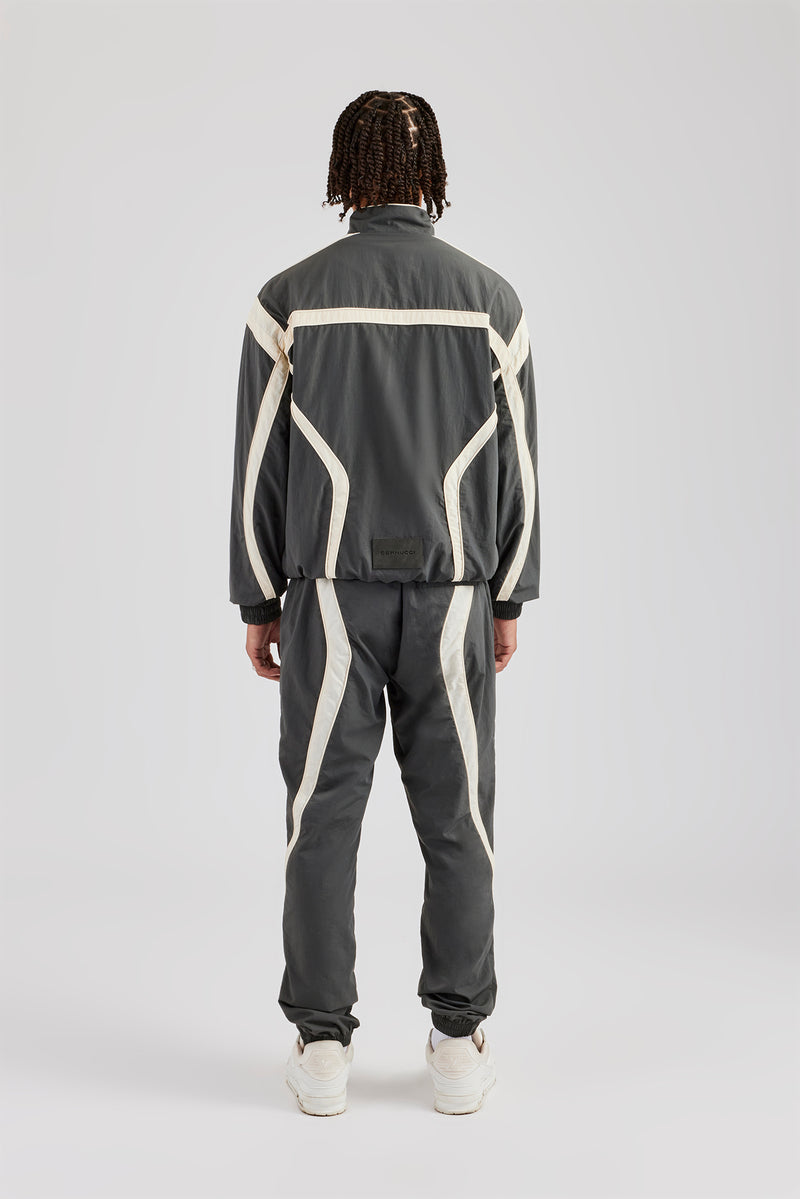 CCC Nylon Zip Through Tracksuit - Charcoal