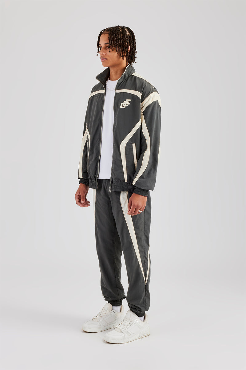 CCC Nylon Zip Through Tracksuit - Charcoal