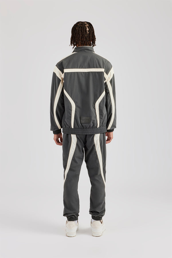 CCC Nylon Zip Through Tracksuit - Charcoal