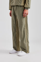 Cernucci Contrast Panel Nylon Track Pant - Khaki