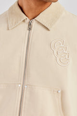 Cord Collar Carpenter Twill Harrington - Stone