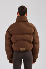 Oversized Padded Puffer Jacket - Chocolate