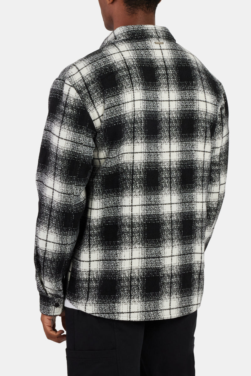 Boucle Check Overshirt - Black