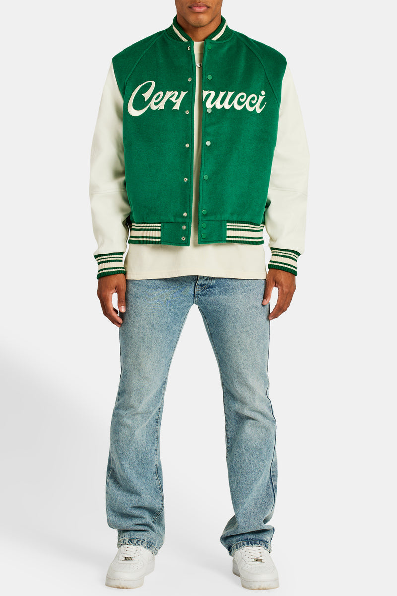 Cernucci Varsity Bomber Jacket - Green