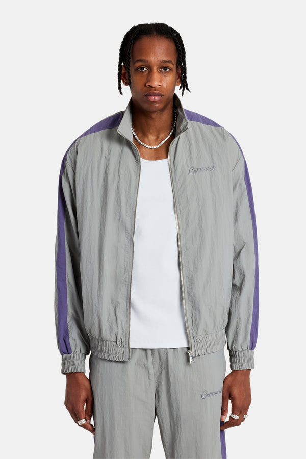 Cernucci Panelled Nylon Track Jacket - Charcoal