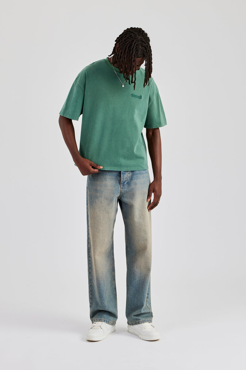 Washed Boxy T-Shirt - Green