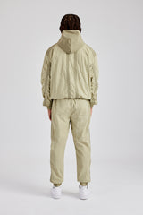 Nylon Colour Block Zip Through Tracksuit - Light Khaki