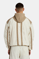 Nylon Colour Block Zip Through - Off White