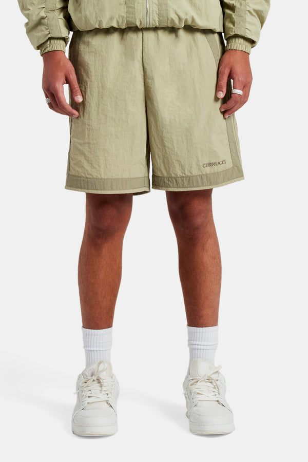 Nylon Colour Block Regular Short - Light Khaki