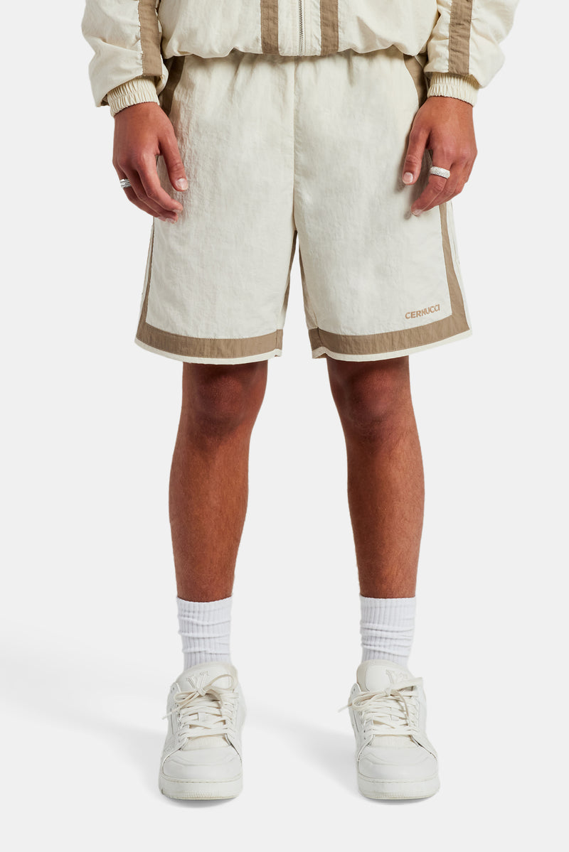 Nylon Colour Block Regular Short - Off White