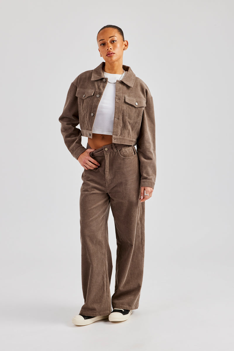 Cropped Cord Jacket & Trouser - Taupe