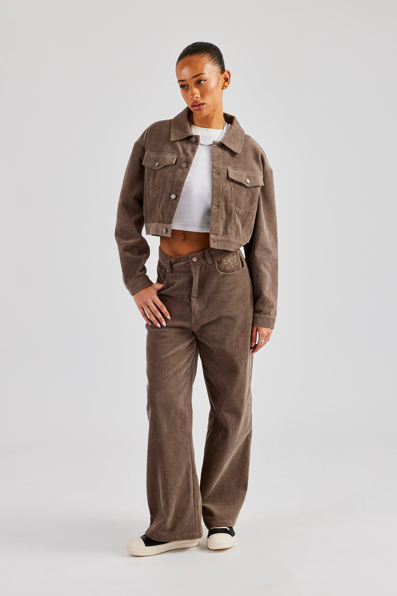 Cord Wide Leg Trouser - Taupe