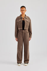 Cropped Cord Jacket & Trouser - Taupe