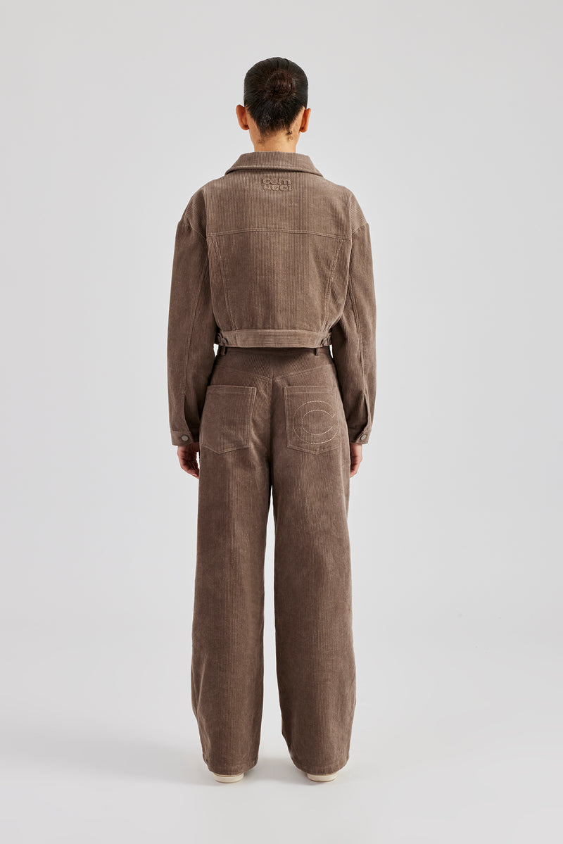 Cropped Cord Jacket & Trouser - Taupe