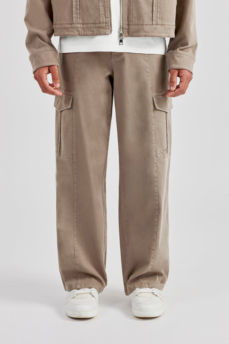 Washed Twill Trouser - Brown