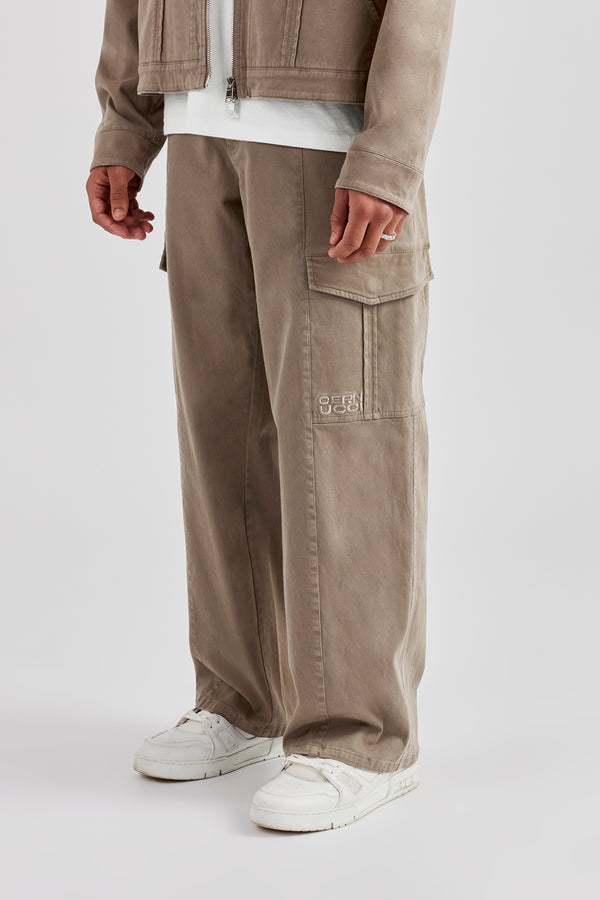 Washed Twill Trouser - Brown