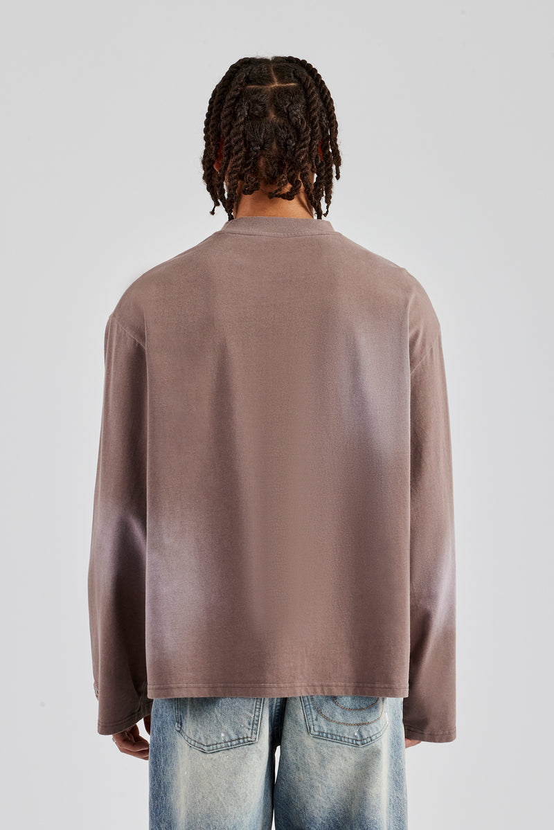 Washed Long Sleeve T-Shirt - Taupe