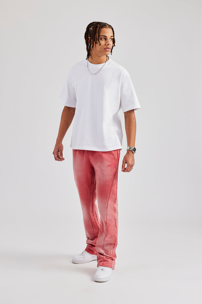 Washed Flared Drawcord Jogger - Washed Red