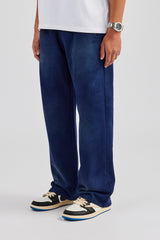 Washed Straight Leg Jogger - Navy Blue