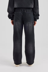 Straight Leg Jogger - Washed Black