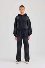 Boxy Shadow Pocket Tracksuit- Washed Black