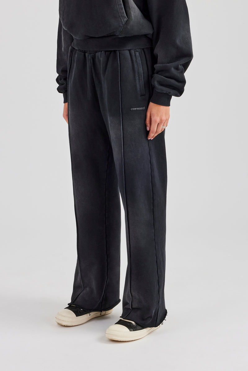 Straight Leg Jogger - Washed Black