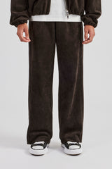 Suede Straight Leg Jogger - Charcoal