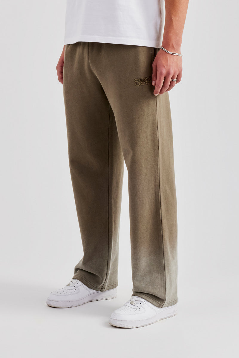 Washed Straight Leg Jogger - Khaki