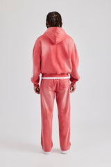 Washed Pocket Boxy Tracksuit - Red