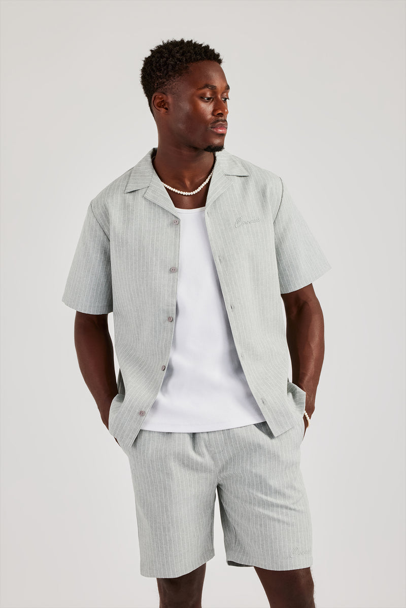 Striped Button Front Revere Shirt