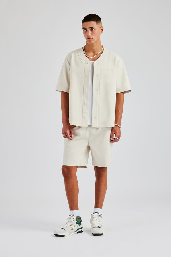 Woven Embroidered Baseball Shirt & Short Set