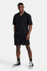 Heavyweight Textured Shirt & Short - Black