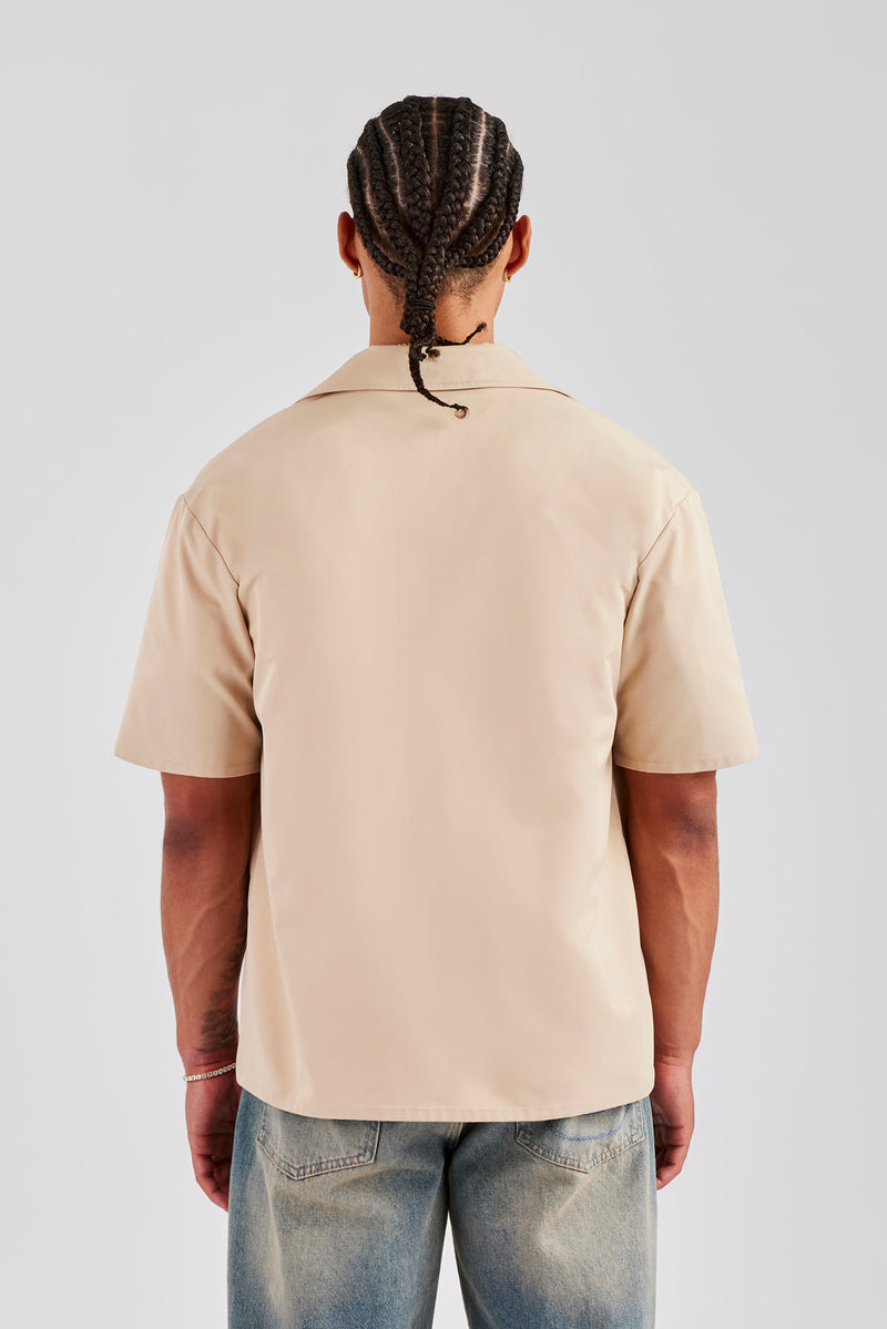 Nylon Embroidered Shirt - Sand