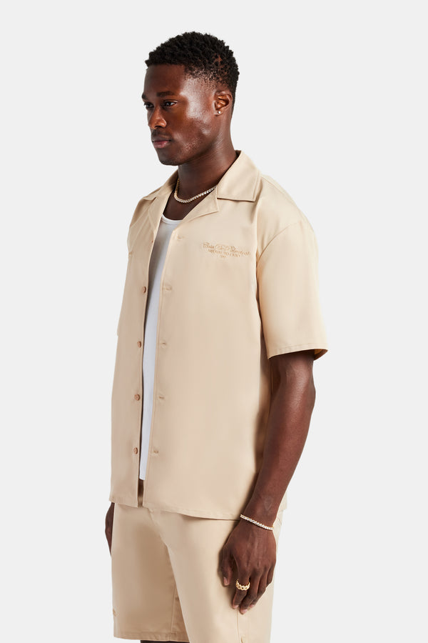 Nylon Embroidered Shirt - Sand