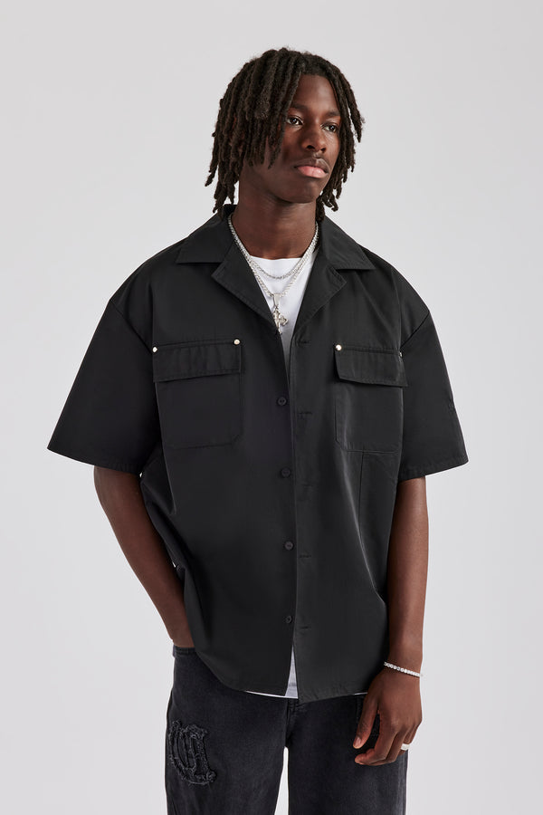 Carpenter Nylon Embroidered Shirt - Black